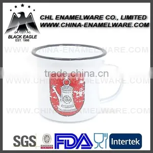 SGS Certified Customized Logo Printing Enamel Coffee Cup thumbnail-2