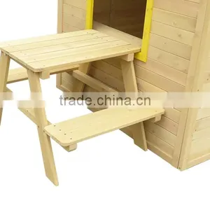Kids Table Cubby House Set Wooden for Wholesale thumbnail-5