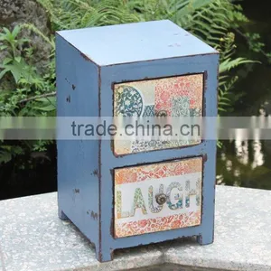Antique Light Blue Filling Wooden Cabinet thumbnail-1