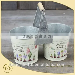 France Design Double Flower Pot, Metal Flower Pot for Wholesale thumbnail-1