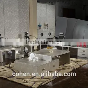 2016 Modern Design Removable Stylish New Center Table Coffee Table Covered by PU for Stainless Steel Furniture thumbnail-5