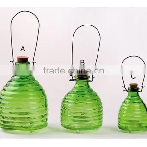 3 Sizes Colored Glass Wasp Trap Hanging Glass Bee Catcher, Glass Pest Catcher thumbnail-1