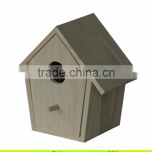 FSC Unfinished House Shape Drawer Wood Bird House thumbnail-1
