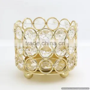 Gold Plated Tea Light Candle Holder thumbnail-1
