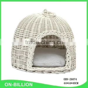 Newest Disposable Classic White Wicker Cat Basket thumbnail-1