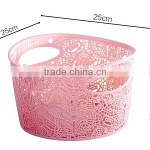 Plastic Basket for Storage Sundries With Handle, Plastic Lace Basket thumbnail-4