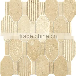 MM-CV326 Premium Livingroom Decoration Natural Stone Long Octagon Marble Mosaics thumbnail-1