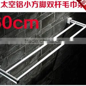 Square Foot Space Aluminum Double Bar Towel Rack Hanging Hardware Bathroom Hardware thumbnail-1