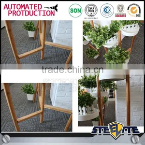 Wooden Wall Shelf Design Flowers Display Shelf With Ladder thumbnail-5