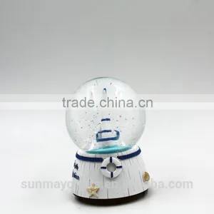 Custom Polyresin Sea S-style Nauigatian Music Snow Globe for Sale thumbnail-5