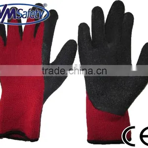 NMSAFETY Acrylic Liner With Nappy Dipped Latex Gloves on Palm and Thumb Work Gloves Winter Use thumbnail-1