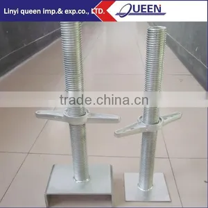 U-Head Solid Jack Base Adjustable Support Scaffolding Galvanized Screw Base Jack thumbnail-1