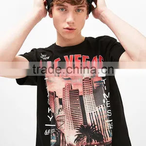 Custom Printed Short Sleeve Cotton O-neck Mens Tshirts thumbnail-1