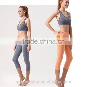Splicing 80% Polyamide 20% Elastane Women's Yoga Capri Leggings thumbnail-2