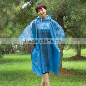 Blue Waterproof Reusable PVC Mexican Poncho thumbnail-1