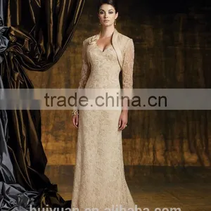 Deep v Neck Long Sleeve Lace Flowing Chiffon Dress thumbnail-1