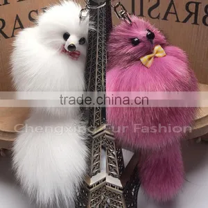 CX-R-11D Fancy Accessory Girls' Genuine Fox Fur Korea Fur Keychain thumbnail-2