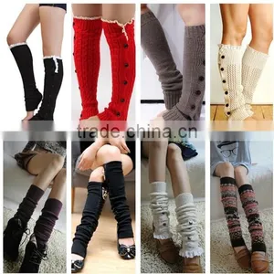 2015 Wholesale Adult Leg Warmers Ruffle Button Leg Warmers Lace Boot Socks thumbnail-4