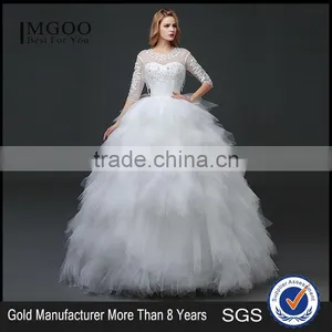 OEM Sweatheart A-line Emboridery Neckline Sexy Backless Bridal Gown Lace Wedding Dresses 2016 In Stock thumbnail-1