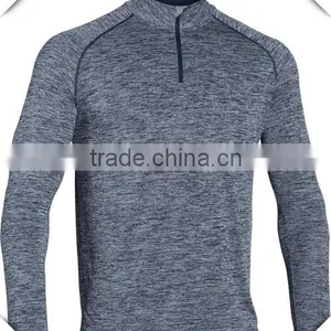 Supreme High End Quality Mens Heather Tech Performance1/4 Quarter Zip Fitness Top Pullover Gym Outfit Sports Jackets thumbnail-1