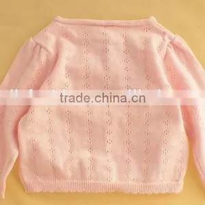 Wholesale Pure Cotton Crochet Knitted Button Down New Born Little Baby Sweater thumbnail-2