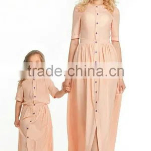 Maxi Dresses Long Button Down Dress Shirt Dresses Women Lady For Mother And Daughter thumbnail-2