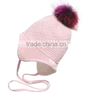 Myfur Children Girls Cotton Hat With Fleece Lining Earflap Braid Beanie Cap thumbnail-2