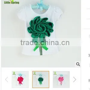 Baby Girls Tee T-shirts Childrens Tee Babys Tshirt Girl's t Shirt Big Flowers t Shirts Top Sweety Wears Tops thumbnail-1