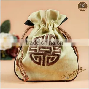 Linen Pouch Drawstring Pouch Factory Direct Gift Silk Jewelry Pouch CH102 thumbnail-1
