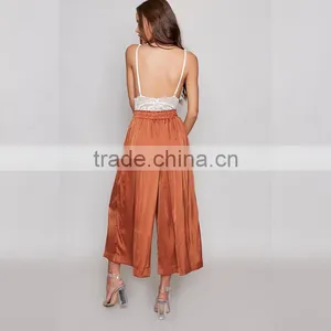 Newest Spring Summer Satin Wide Leg Floaty Pants for Women thumbnail-4