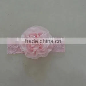 Baby Lace Tulle Headband Cotton Flower Elastic Craft Floral Kids Hairband 2016 Wholesale thumbnail-2
