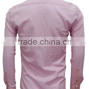 Latest Shirt Designs Pink Linen&cotton High Fashion Casual Shirts for Men thumbnail-3