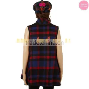 FACTORY Wholesale Plaid Flowy Vest thumbnail-6