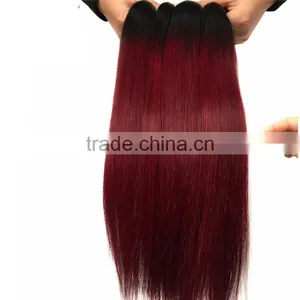 Two Tone Color 1B/99J 7A Malaysian Virgin Hair Straight Ombre Hair Extensions thumbnail-1