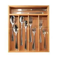 Bamboo Cutlery Tray Holder Organizer/Homex_FSC & BSCI thumbnail-1