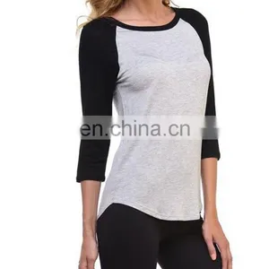 Girl New Raglan Sleeve Baseball Plain Team Sports T-Shirt thumbnail-3