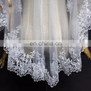 Lace Trim Wedding Veils 2017 Short Black Bridal Veil Wedding Accessories thumbnail-5