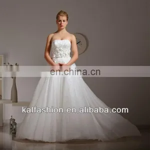 EB1207 Backless Beading With Flowers Wedding Dress thumbnail-1