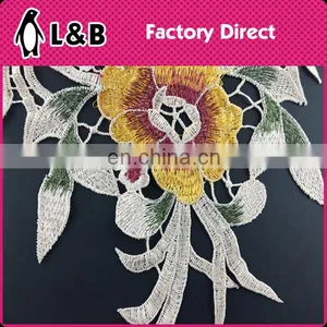 B-018 Colorful Collar Tshirt Design Simple Lace Saree Blouse Back Neck Designs Embroidery Neck Lace thumbnail-5