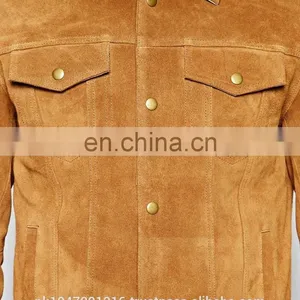 Men's Leather Jacket Latest 2015 Design Seude Leather Jacket thumbnail-3