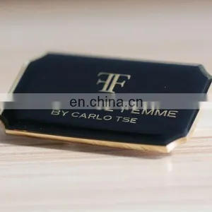 Label Shaped Custom Metal Logo for Handbags thumbnail-2