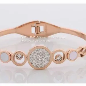 Fashion Jewelry Rhinestones Bracelet Stainless Steel Bracelet thumbnail-2