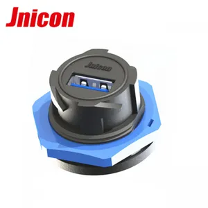 Shenzhen Data Connector Factory IP65 Usb Connector Lock Panel Mount 12v Usb Socket With Cable thumbnail-1
