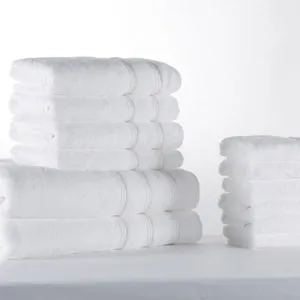 Eliya Wholesale 100% Cotton Luxury White Hotel Bath Towels Set for 5 Star thumbnail-1