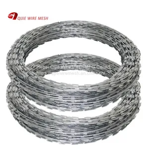 Galvanized PVC Stainless Steel Concertina Razor Blade Barbed Wire Bto-22 Bto-60 Cbt-65 Fencing Wire Price thumbnail-2