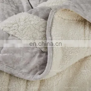 100% Polyester Face Super Soft Flannel Fleece Back Sherpa Fabric Bedding Set thumbnail-4