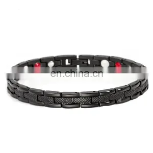 Silver and Gold Plated Stainless Steel Magnetic Bracelet Powerful Mens Magnetic Therapy Bracelet thumbnail-1