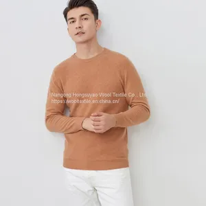 Men Knitted Cashmere Jumper Sweaters Black Cashmere Wool Sweater Price thumbnail-2