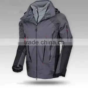 2012 Grey Color Warmth and Breathable Multi-functional With PTFE Two-piece Dress Ski Suits for Skiing thumbnail-1