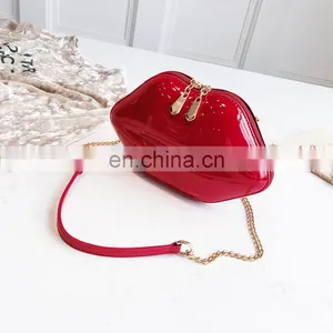 High Quality Fashion Lips, Pu Ladies Day Clutch Bag Chain Purse Shoulder Bag Handbag Women's Crossbody Mini Messenger Bag/ thumbnail-2